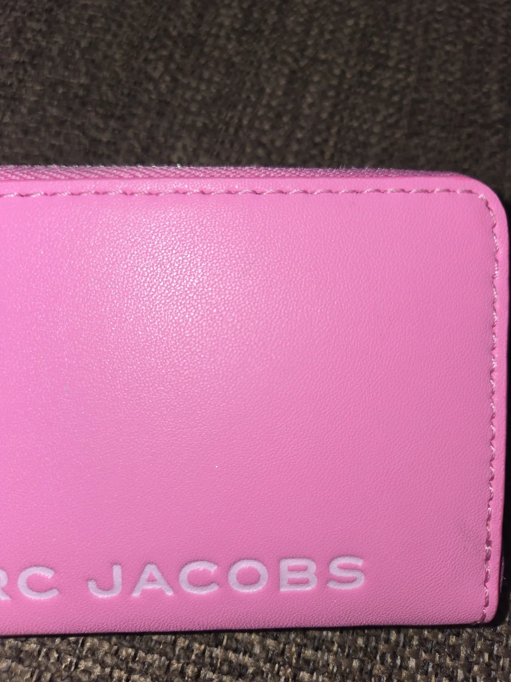 Pink Zip Card Wallet Keychain